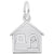 Sterling Silver Flat House Charm
