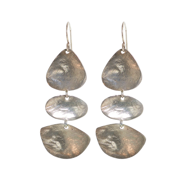 S/S SILPADA HAMMERED DISK DROP EARRINGS