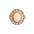 14K YG CORAL SEED PEARL RING