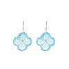 Sterling Sliver Blue Topaz Flower Earrings