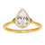 14KT Gold Diamond Engagement Semi-Mount Ring for Pear Shape.