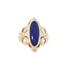 Estate 14kt Yellow Gold Scroll Lapis Ring