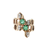 Estate 14kt Yellow Gold .16ctw Diamond .50ctw Emerald Ring