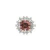 Estate Platinum 4.08ct Tourmaline 1.55ctw Diamond Ring sz 8.25