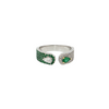 18kt White Gold .46ctw Diamond .50ctw Emerald Opposite Band