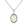 Estate Platinum 10.23ctw Rainbow Moonstone .59ctw Diamond Pendant 16in