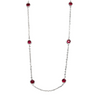 14K Whte Gold Ruby Station Necklace 18"
