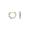 14kt Yellow Gold .22ctw Diamond .18ctw Turquoise Huggies