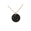 Zirconium Gemini Zodiac Lab Grown Diamond Disc Necklace with Gold Filled Chain