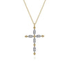 Bujukan 14K Yellow Gold Diamond Cross Necklace 17.5"