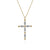 Bujukan 14K Yellow Gold Diamond Cross Necklace 17.5"