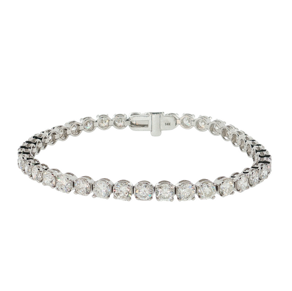 14K WG 10CTW G-H SI1 TENNIS BRACELET 7"