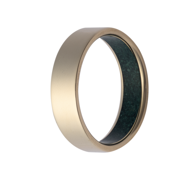 14K YG FLAT 6MM W/4MM CRUSHED