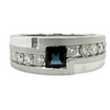 10kt White Gold 5/8ctw Diamond and Sapphire Gents Ring