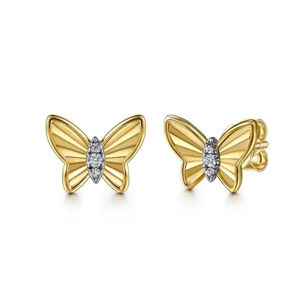 14K YG .06CTW G-H SI+ BUTTERFL