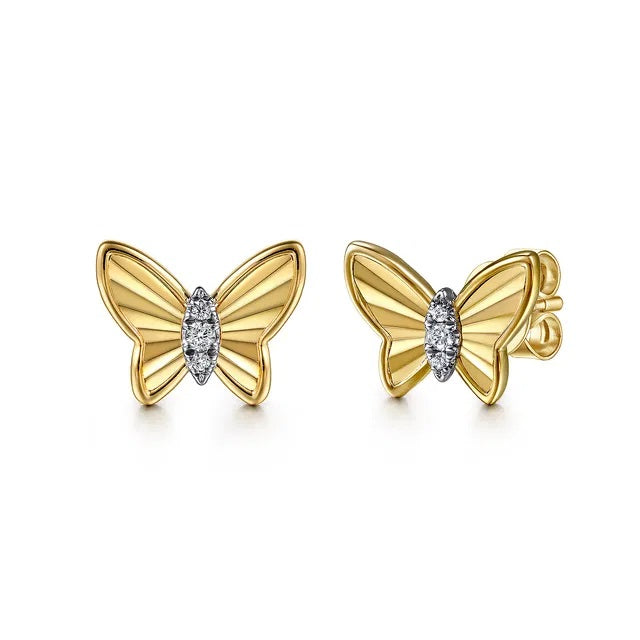 14K YG .06CTW G-H SI+ BUTTERFL