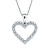 14K White Gold 1/4CTW Diamond Heart Necklace