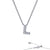 Sterling Silver Initial "L" Block Letter Initial Necklace