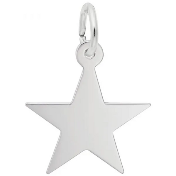 Sterling Silver Flat Star Charm.