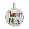 STERLING NAUGHTY NICE TAG CHAR