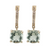 14kt Yellow Gold 4.40ctw Prasiolite .07ctw Diamond Dangles