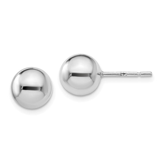 Sterling Silver 8MM Ball Stud Earrings