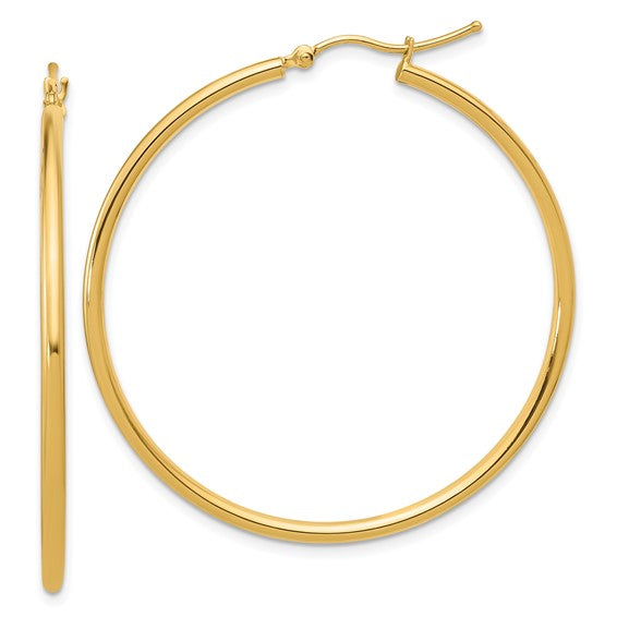 14K Yellow Gold 45MM Hoop Earrings