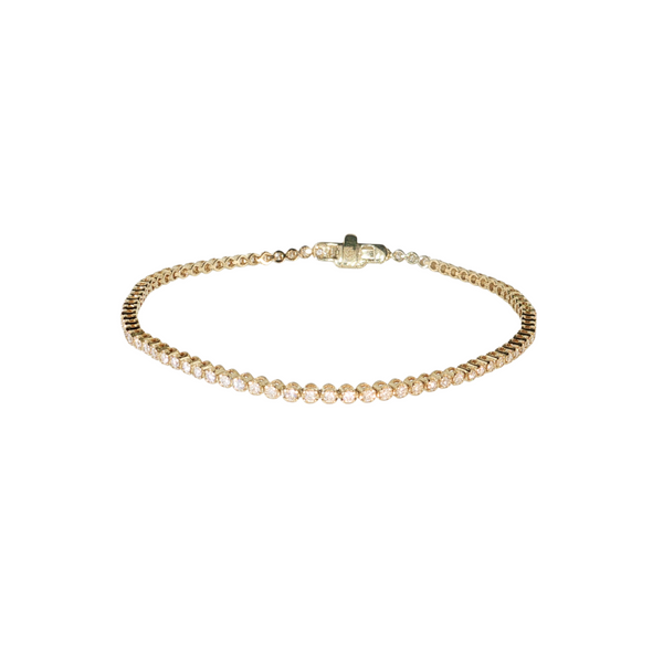 14K YG 1CTW DIA BUTTERCUP TENNIS BRACELET 7"