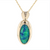 Estate 14kt Yellow Gold Opal Doublet Diamond Pendant W/ 18in Twist Chain