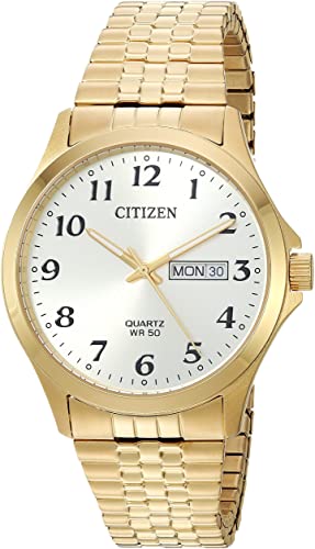 Citizen Quartz Goldtone Watch White Dial Expansive Band BF5002-99P