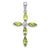 STERLING PERIDOT CROSS .9MM BO.