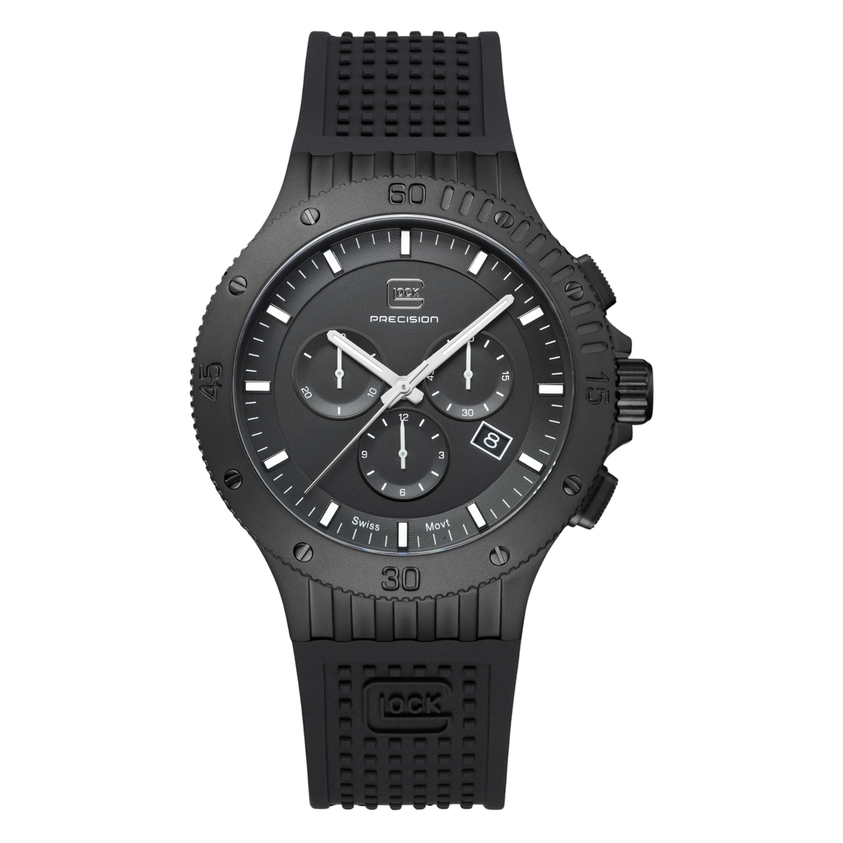 GLOCK GW-42-2-24 BlackStainless Case with Black Silicone Strap Watch
