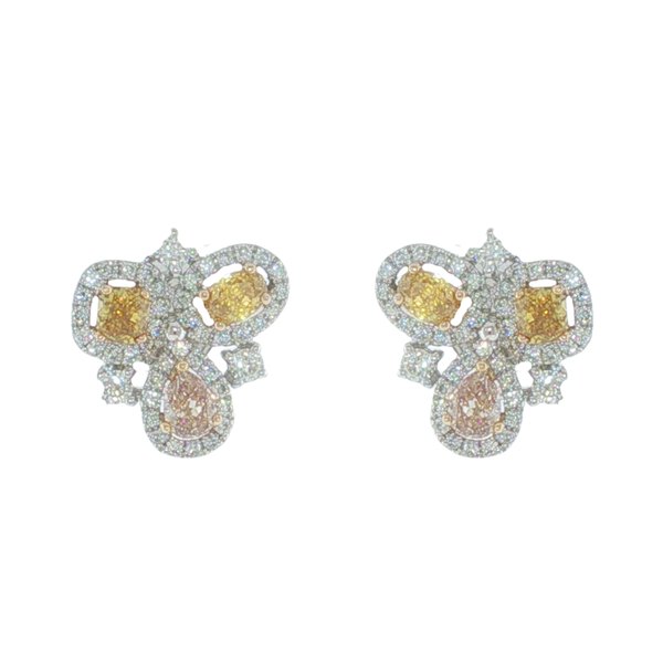 14K T/T .90CTW NATURAL FANCY D