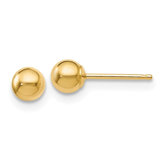 LESLIES 14K YG 4MM BALL POST E.