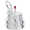 Sterling Silver Birthday Cake Charm with Enamel Candle