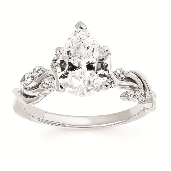 14kt White Gold .16ctw G-H SI1/SI2 Pear Semi Mounting