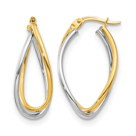 Leslie's 10K Two-Tone Twist Hoops
