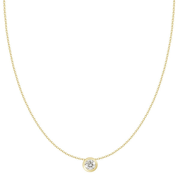 18K Yellow Gold Bezel Set Diamond Necklace
