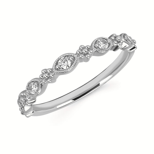 14K WG .13CTW I I1 MILGRAIN DI