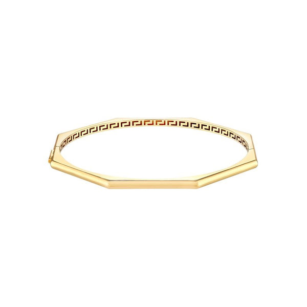 10K YG GEOMETRIC OCTAGON BANGL