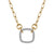 14K Two Tone Cushion Shape Diamond Necklace.