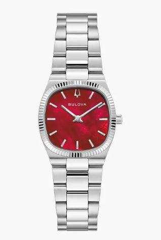 Super Seville Mini 25mm Stainless Red Mother of Pearl Dial
