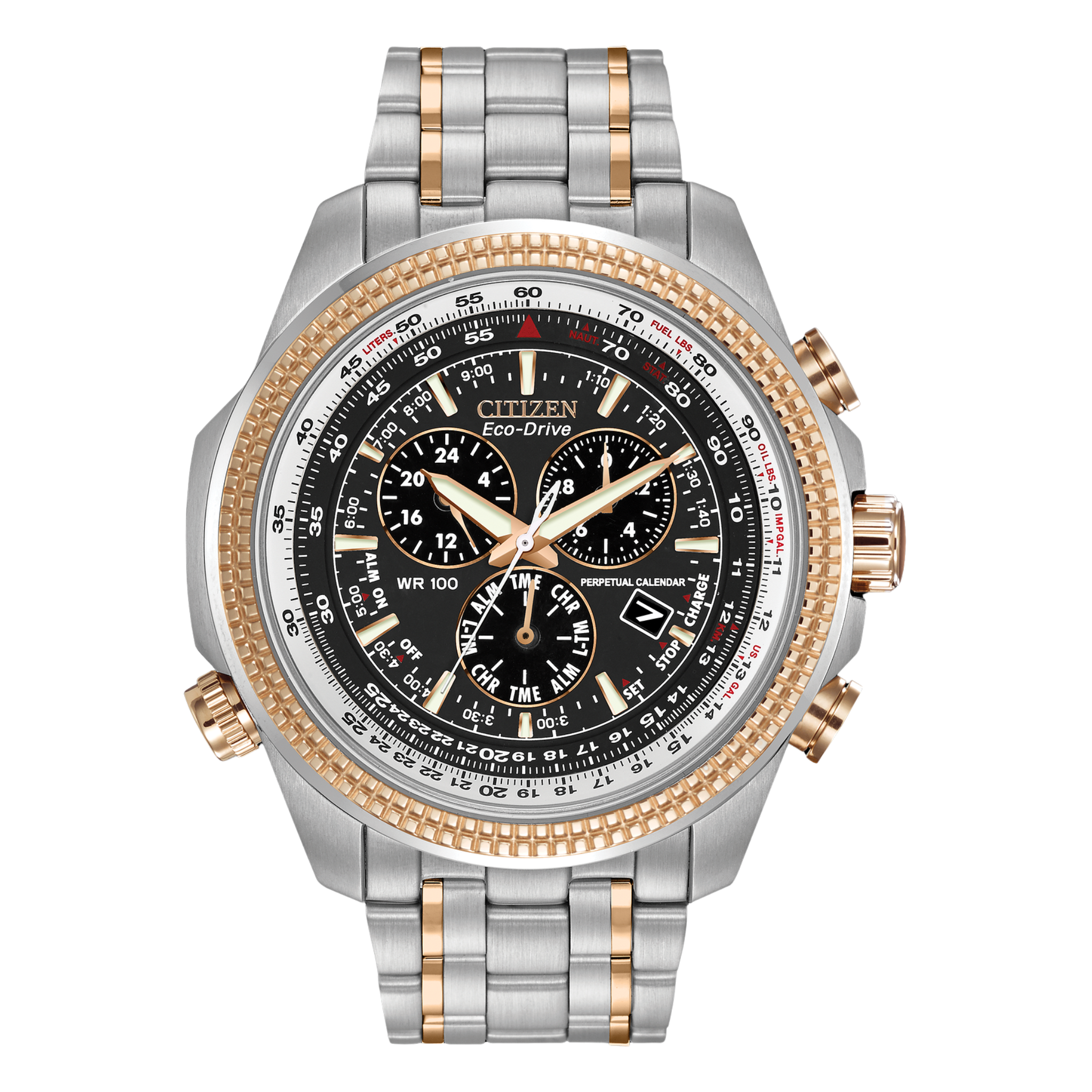 Citizen Eco Drive Perpetual Chronograph Two Tone Watch BL5406-56L Citizen Eco Drive Perpetual Chronograph Two Tone Watch BL5406-56L