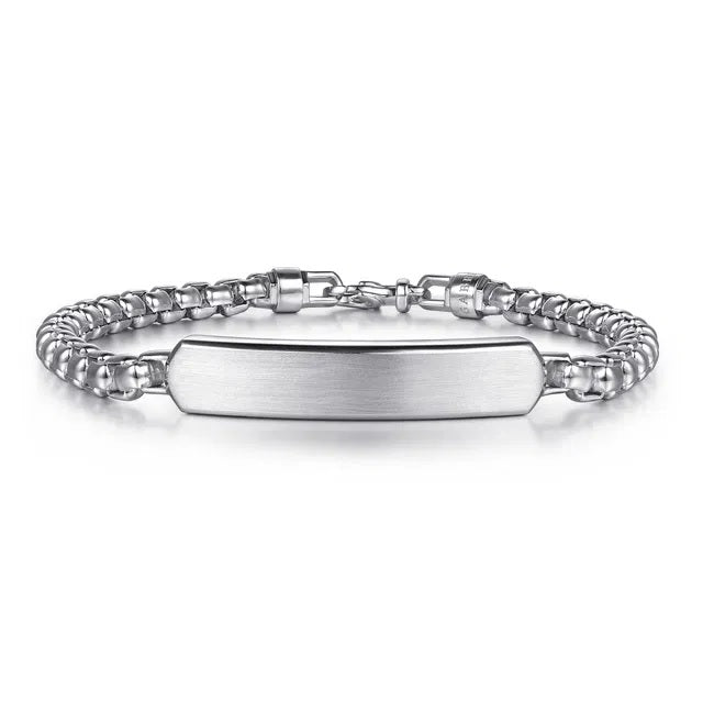 STERLING SOLID ROUND BOX ID BR