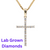 14kt Yellow Gold .21ctw F-G SI Lab Grown Diamond Cross 18in Cable Chain.