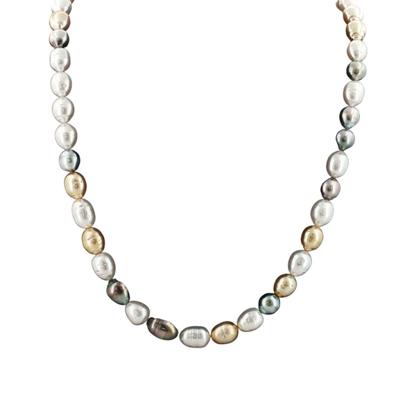 Estate Nickel Opera Length Baroque Mixed Pearl Strand