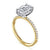 14K Gold Twain Holds Oval Diamond Accented Engagement Ring.
