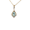 14K YG .63CT AQUAMARINE .05CTW