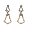 14kt Two Toned .12ctw Single Cut Diamond Dangle Earrings