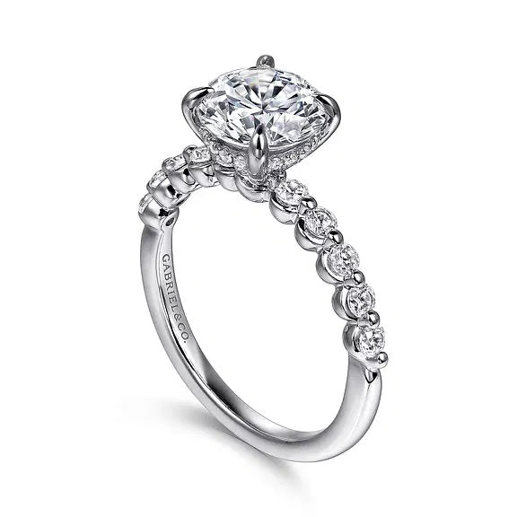 14K White Gold Kim Engagment Semi-Mount for 1.5CT Center S2086942